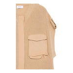 Pinko Gilet In Maglia Girocollo Tinta Unita per Bambina KFMA002 SABBIA PINKO 