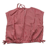 Little Ludo Plain Shirt Red Check Pattern For Girls