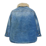 MAISON MARGIELA giubbino in denim tinta unita con pelliccia Azurro per Bambino M60617 AZZURRO MAISON MARGIELA 