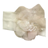 Light Colors Solid Color Headband With White Flower Applique For Newborn