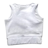 Shoe Top Sleeveless Solid Color With Print White For Girls
