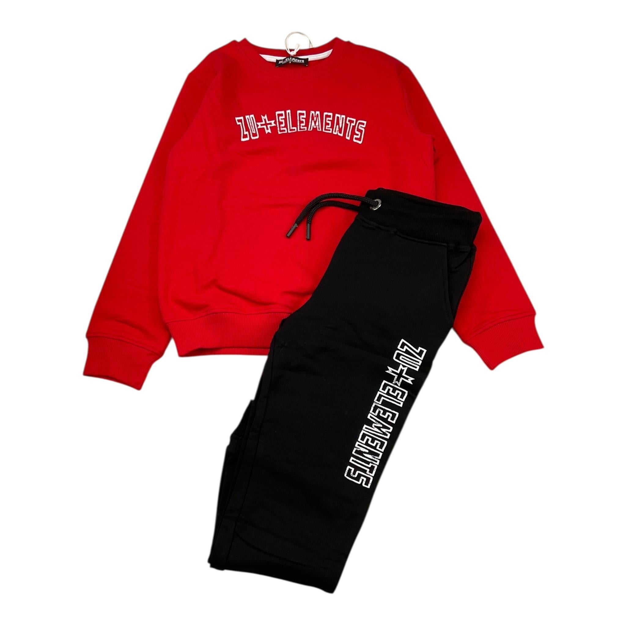 ZU+ELEMENTS completo 2pz felpa-pantalone Rosso/nero per Bambino ZU282 ROSSO/NERO ZU+ELEMENTS 