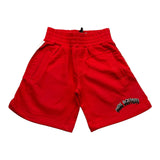 Neil Barrett Solid Color Tracksuit Bermuda Shorts With Elastic Waist Red For Boys