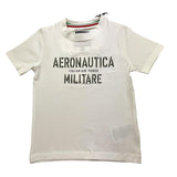 AERONAUTICA MILITARE t-shirt girocollo tinta unita con stampa Bianco per Bambino 242TS0001AJRJ6644 BIANCO AERONAUTICA MILITARE 