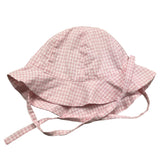 Baby Gi Hat Check Pattern With White/Pink Lace For Newborn