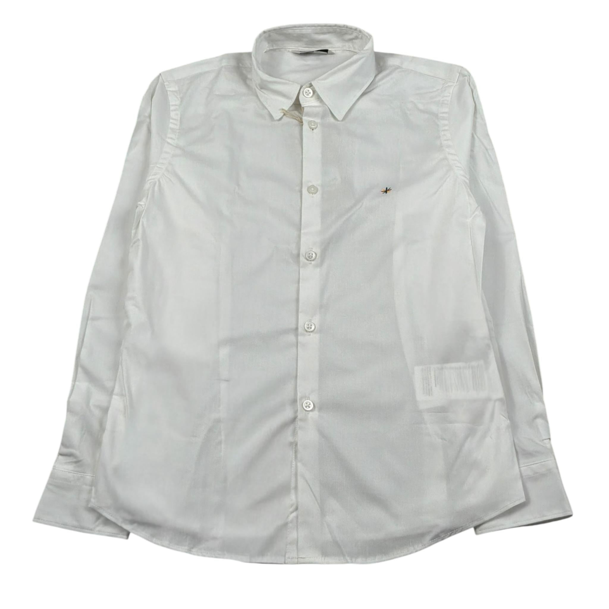 Manuel Ritz Camicia Manica Lunga tinta unita con Logo Bianco per Bambino MR0263X BIANCO MANUEL RITZ 