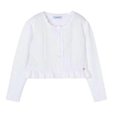Mayoral Cardigan Tinta Unita con Ricami per Bambina 3354 BIANCO MAYORAL 