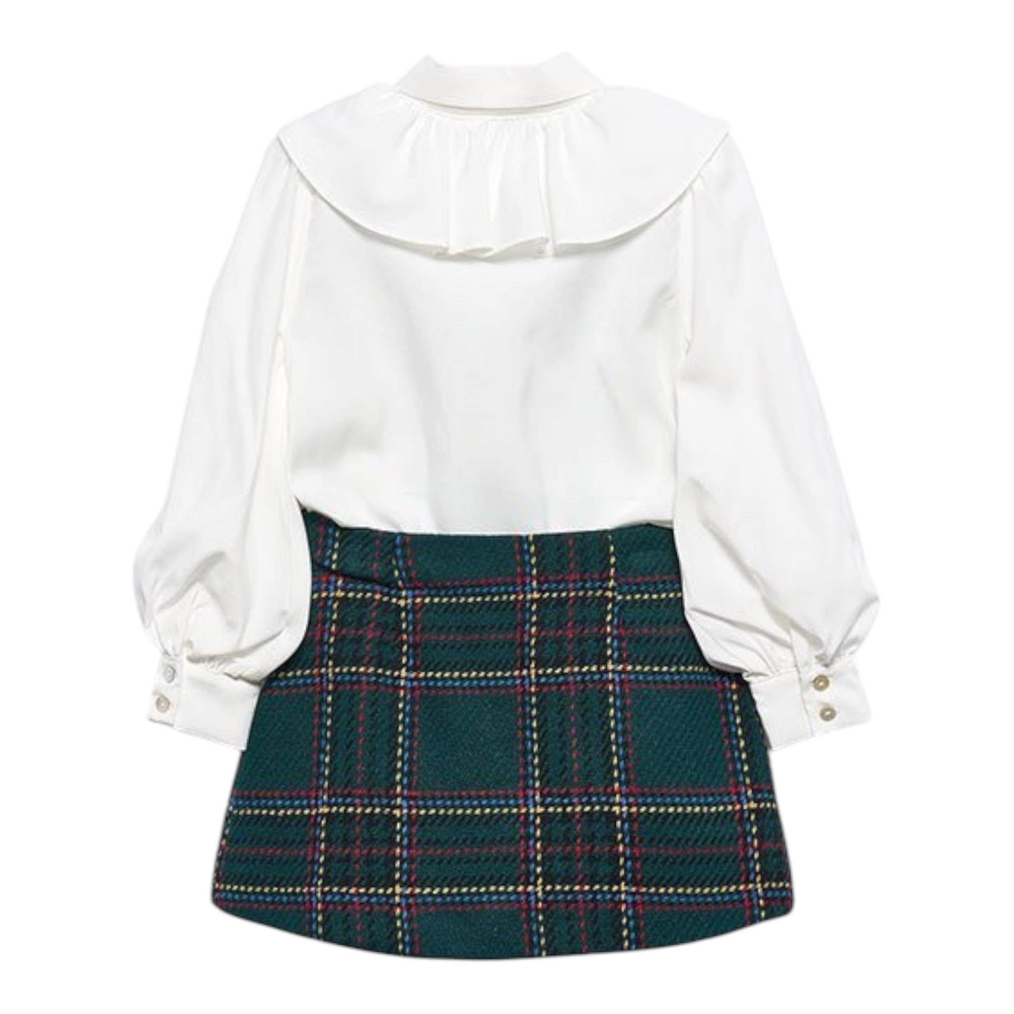 ABEL & LULA completo camicia-gonna bicolore Bianco/verde per Bambina 5546 BIANCO/VERDE ABEL & LULA 