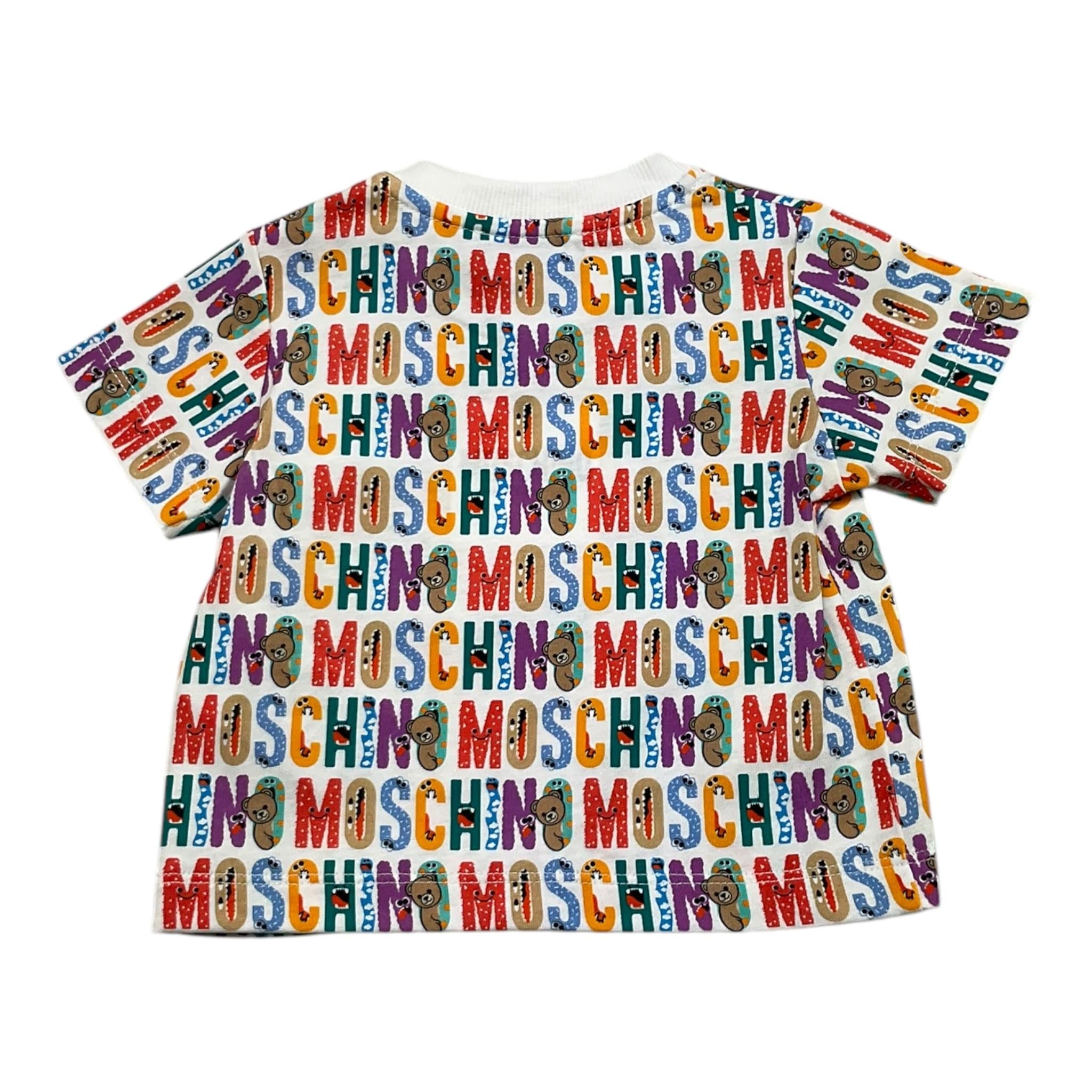MOSCHINO t-shirt girocollo tinta unita con stampa Bianco per Neonato MTM047 BIANCO MOSCHINO 