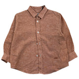 Paolo Pecora Long Sleeve Shirt Solid Earth Color For Boys