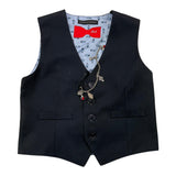Daniele Alessandrini Solid Color Vest Micropattern Blue For Boys