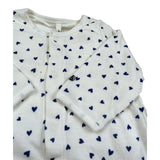 Petit Bateau Tutina Manica Lunga Tinta Uita con Stampe Cuori Panna per Neonato A087P PANNA PETIT BATEAU 
