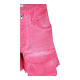 Msgm Shorts Solid Color With Adjustable Waist And Fuchsia Logo Print For Girls
