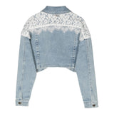Twinset Plain Denim Jacket With Light Blue Embroidery For Baby Girl