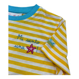 Saint Barth T-Shirt Girocollo Fantasia A Righe per Bambina ELLY006 GIALLO SAINT BARTH 