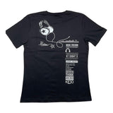 Kejo Solid Color Crew Neck T-Shirt With Contrast Print Black For Boys