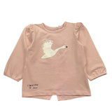 Name.It Shirt Crew Neck Solid Color With Pink Print For Baby Girl