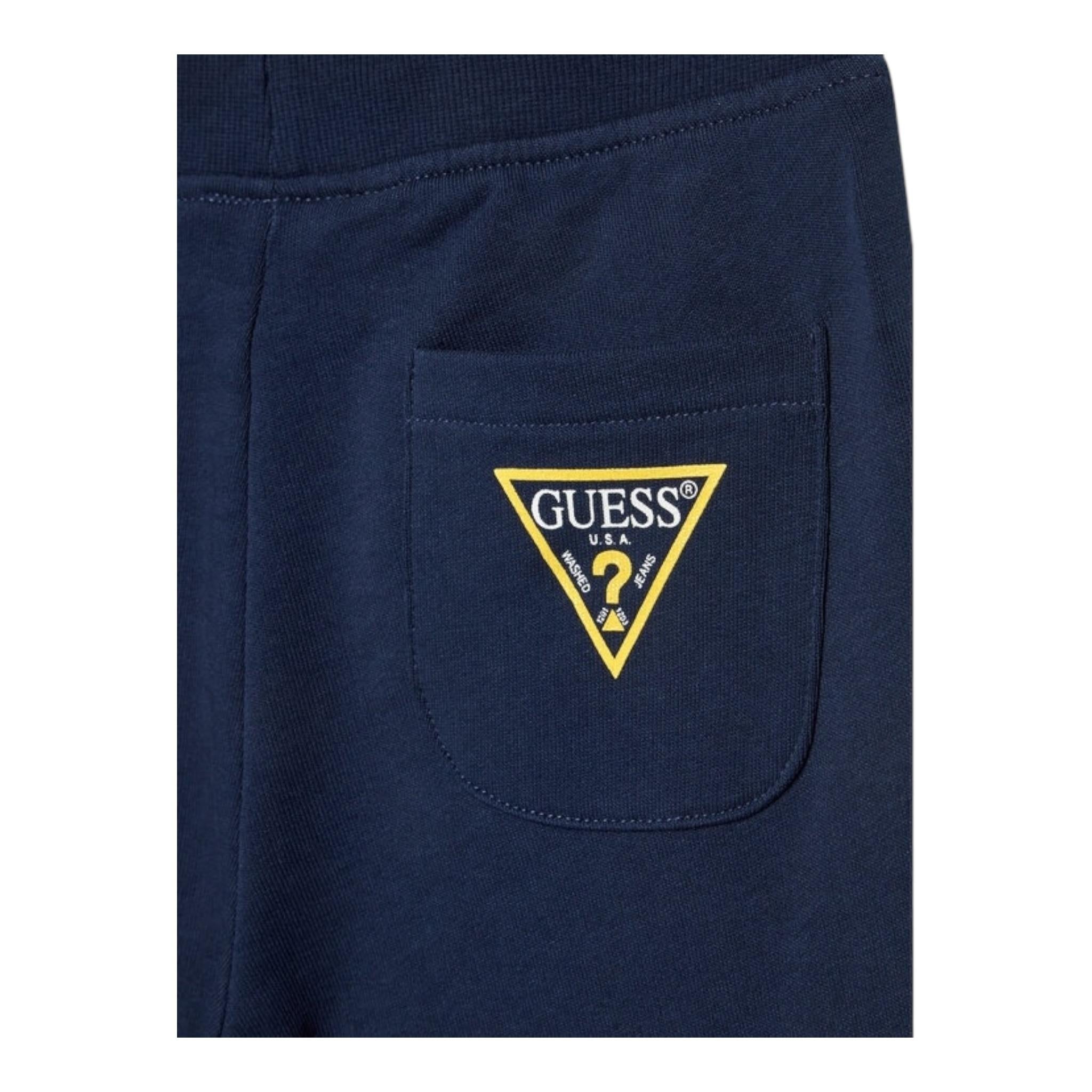 Guess Bermuda Tinta Unita con Logo per Bambino N93Q18KAUG00X BLU GUESS 
