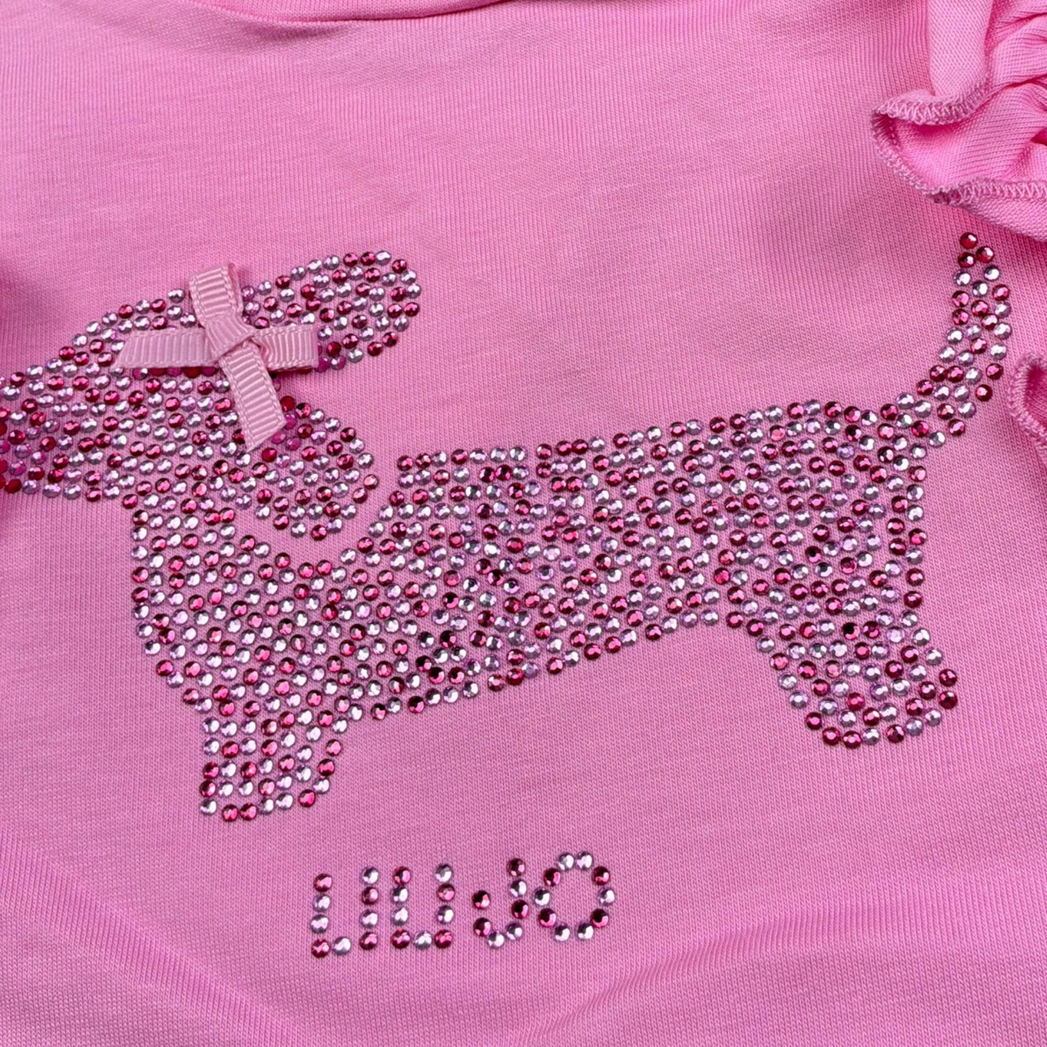 Liu Jo Abito tinta unita Giromanica con Brillantini Rosa per Neonata KA5091XX ROSA LIU JO 