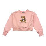 MOSCHINO felpa tinta unita girocollo con stampa Rosa per Bambina HDF06G ROSA MOSCHINO 