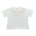 Elisabetta Franchi T-Shirt Girocollo Tinta Unita con Logo per Bambina EFTS236XX BIANCO ELISABETTA FRANCHI 