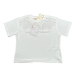 Elisabetta Franchi T-Shirt Girocollo Tinta Unita con Logo per Bambina EFTS236XX BIANCO ELISABETTA FRANCHI 