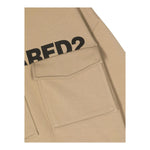 DSQUARED2 felpa chiusa con cappuccio tinta unita con stampa e tasche Beige per Bambino DQ1944 BEIGE DSQUARED2 