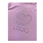LIU JO shirt girocollo tinta unita con stampa Lilla per Bambina KF4069X LILLA LIU JO 