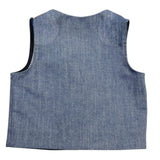 Manuel Ritz Solid Color Blue Denim Vest For Boys