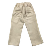 Emanuel Pris Solid Color Pants With Elastic Waist Beige For Boys