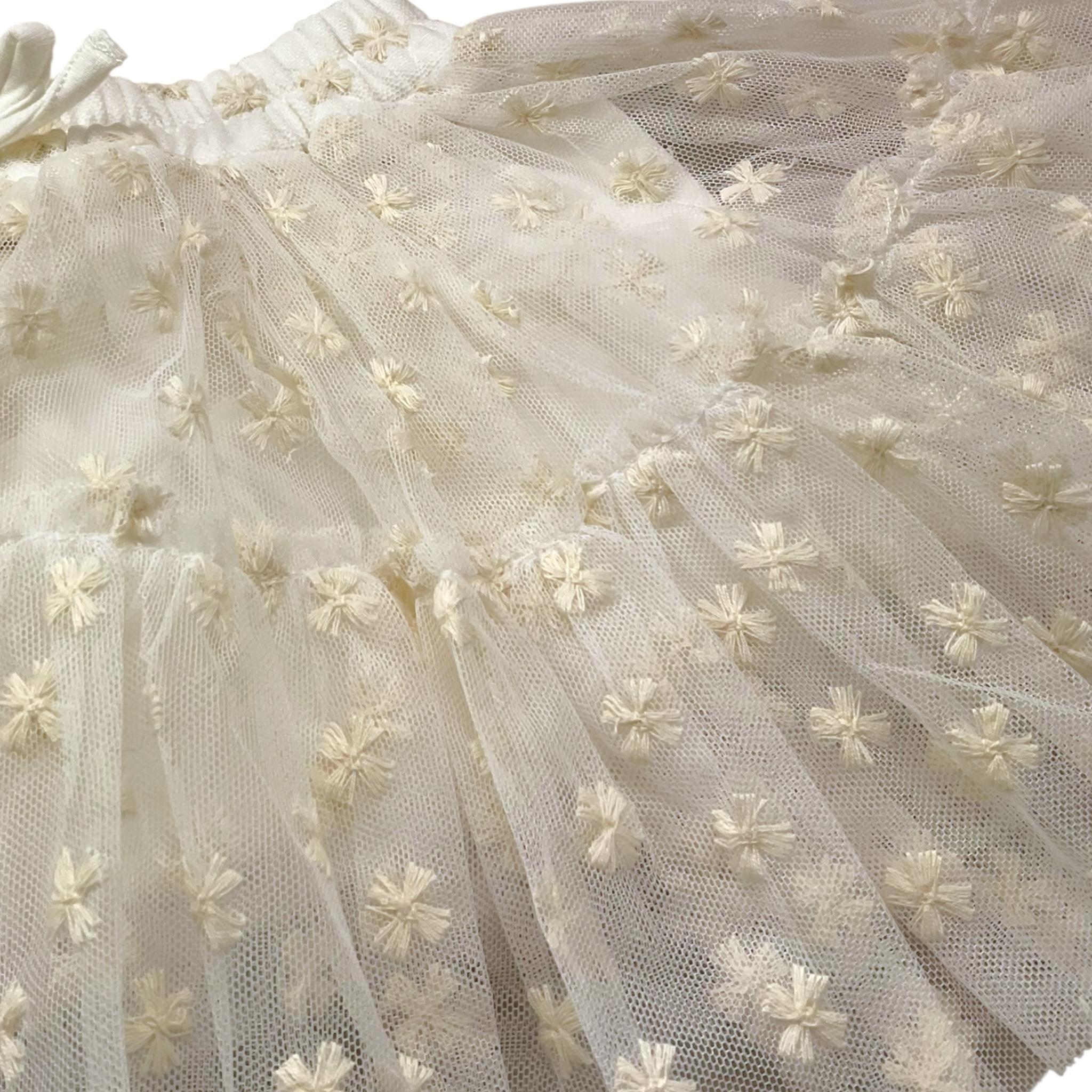 Y-CLU gonna tinta unita con tulle Bianco per Neonata YN20744 BIANCO Y-CLU 