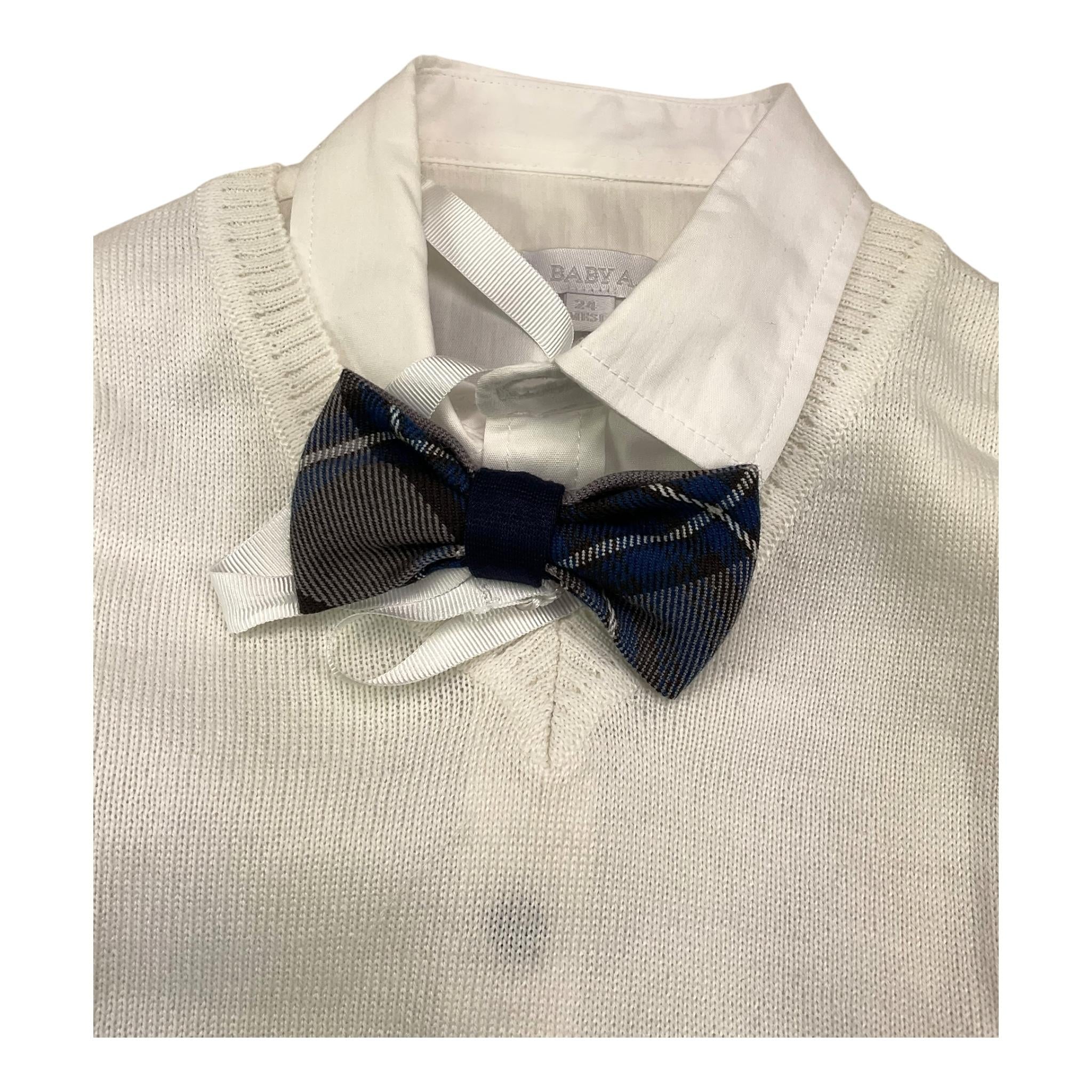 BABY A. completo 4 pezzi camicia-gilet-pantalone-papillon Panna per Neonato E2921 PANNA BABY A. 