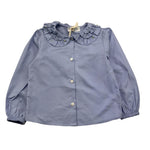 ILFAROBIMBI camicia manica lunga tinta unita con colletto Azzurro per Bambina IFB50125 AZZURRO ILFAROBIMBI 