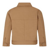 Lanvin Plain Zip Up Jacket With Logo Print Camel For Boys
