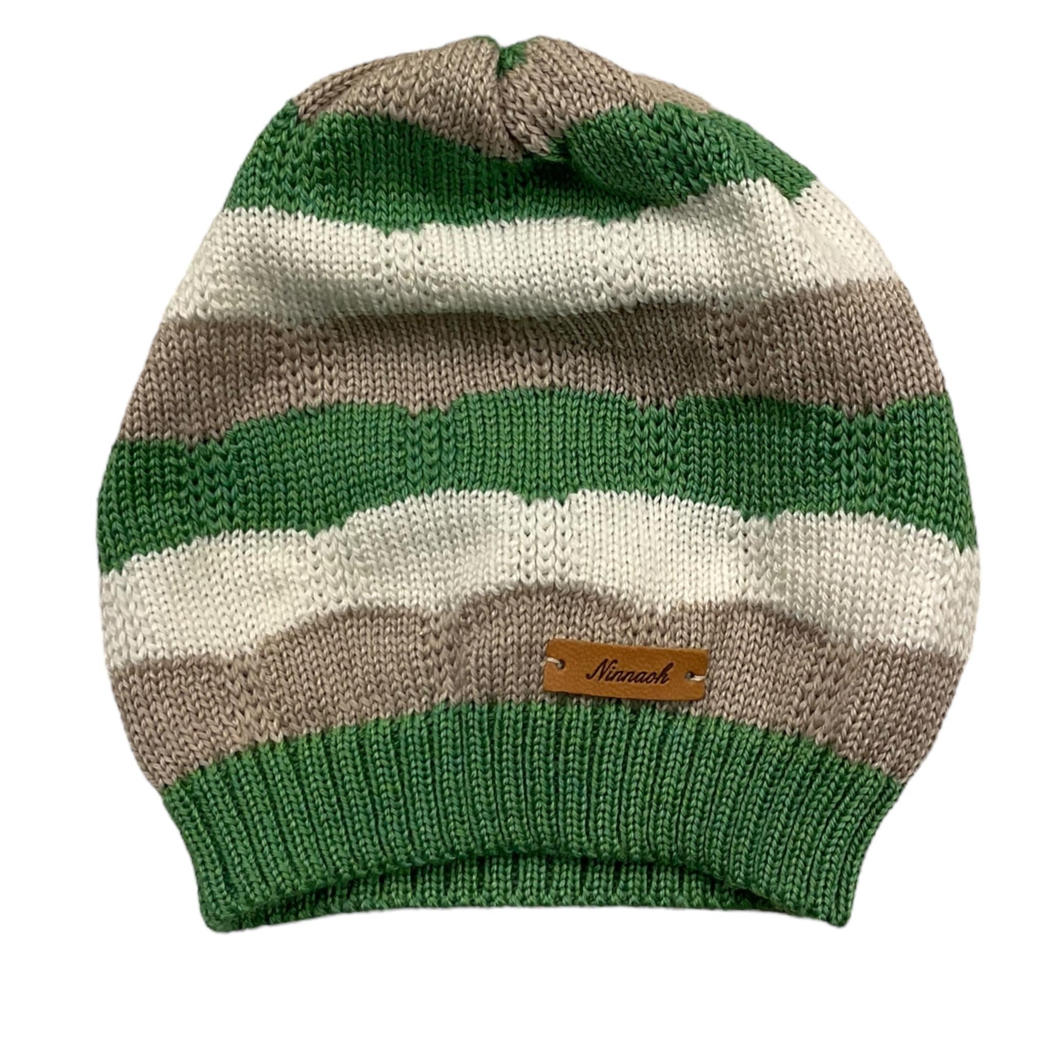 NINNAOH cappello tricolore con fantasia a righe Bianco per Neonato I2423CAF BIANCO NINNAOH 