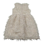 Magil Abito Giromanica Tinta Unita con Applicazioni per Bambina FN20160 BEIGE MAGIL 