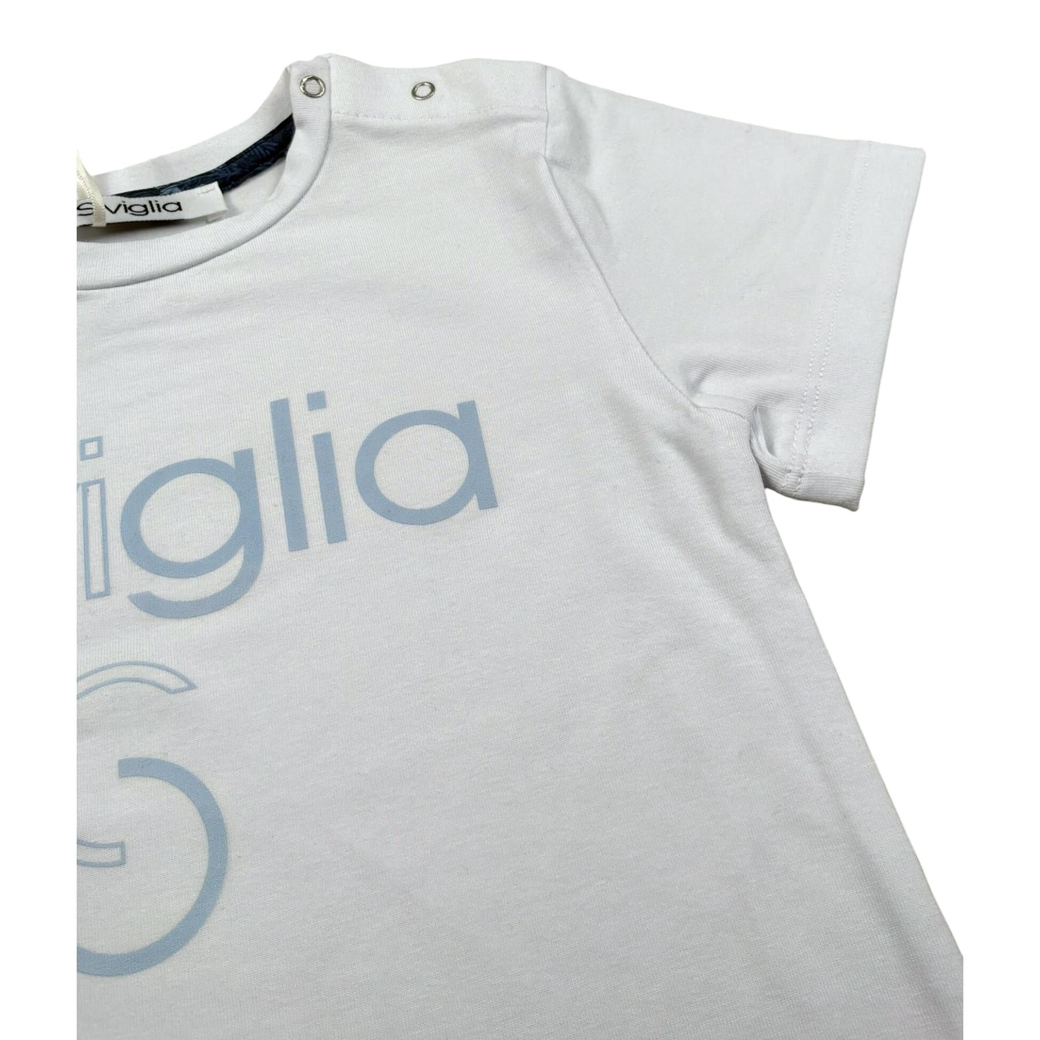 Siviglia T-Shirt Girocollo Tinta Unita con Stampa per Neonato SVNTS17286 BIANCO SIVIGLIA 