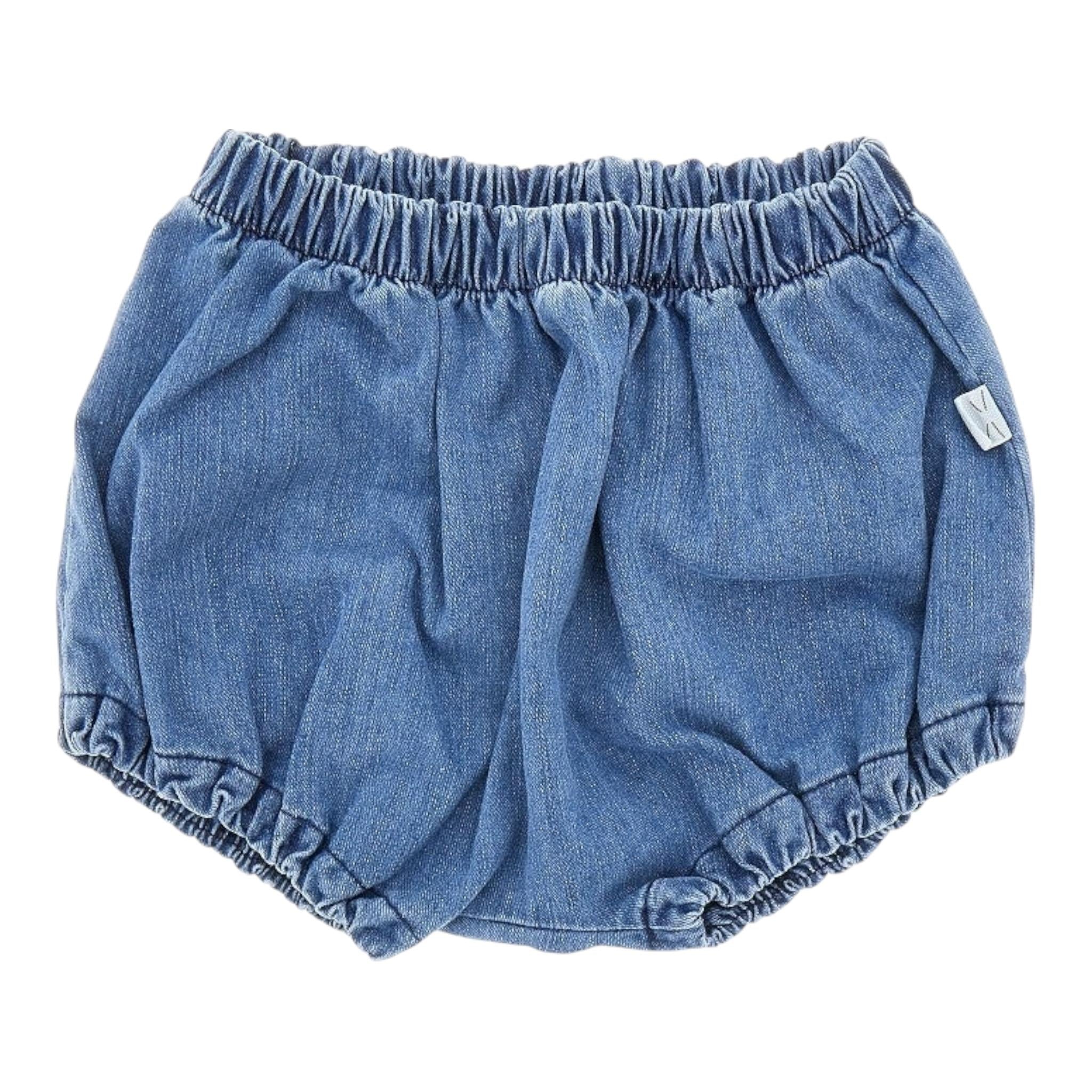 Teddy E Minou Culotte In Denim Tinta Unita per Neonata E25PT001J0003 BLU TEDDY E MINOU 