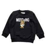 MOSCHINO felpa chiusa girocollo tinta unita con stampa Nero per Neonato MUF05JX NERO MOSCHINO 