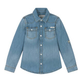Guess Camicia Manica Lunga In Denim per Neonato N5RH05D5K80X AZZURRO GUESS 
