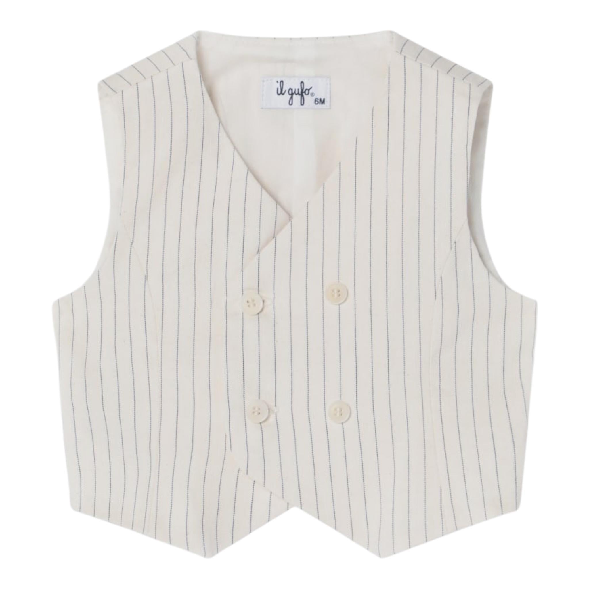 Il Gufo Gilet Tinta Unita per Neonato P25GI055C1086 PANNA IL GUFO 