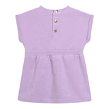 Carre'Ment Beau Solid Color Lilac Half Sleeve Dress For Baby Girl