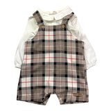 CALAMARO completo 2pz salopette-shirt fantasia a quadri Bianco per Neonato 17900 BIANCO CALAMARO 