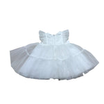 Le Bebe' Abito Tinta Unita Cerimonia per Neonata LBG6391 BIANCO LE BEBE' 