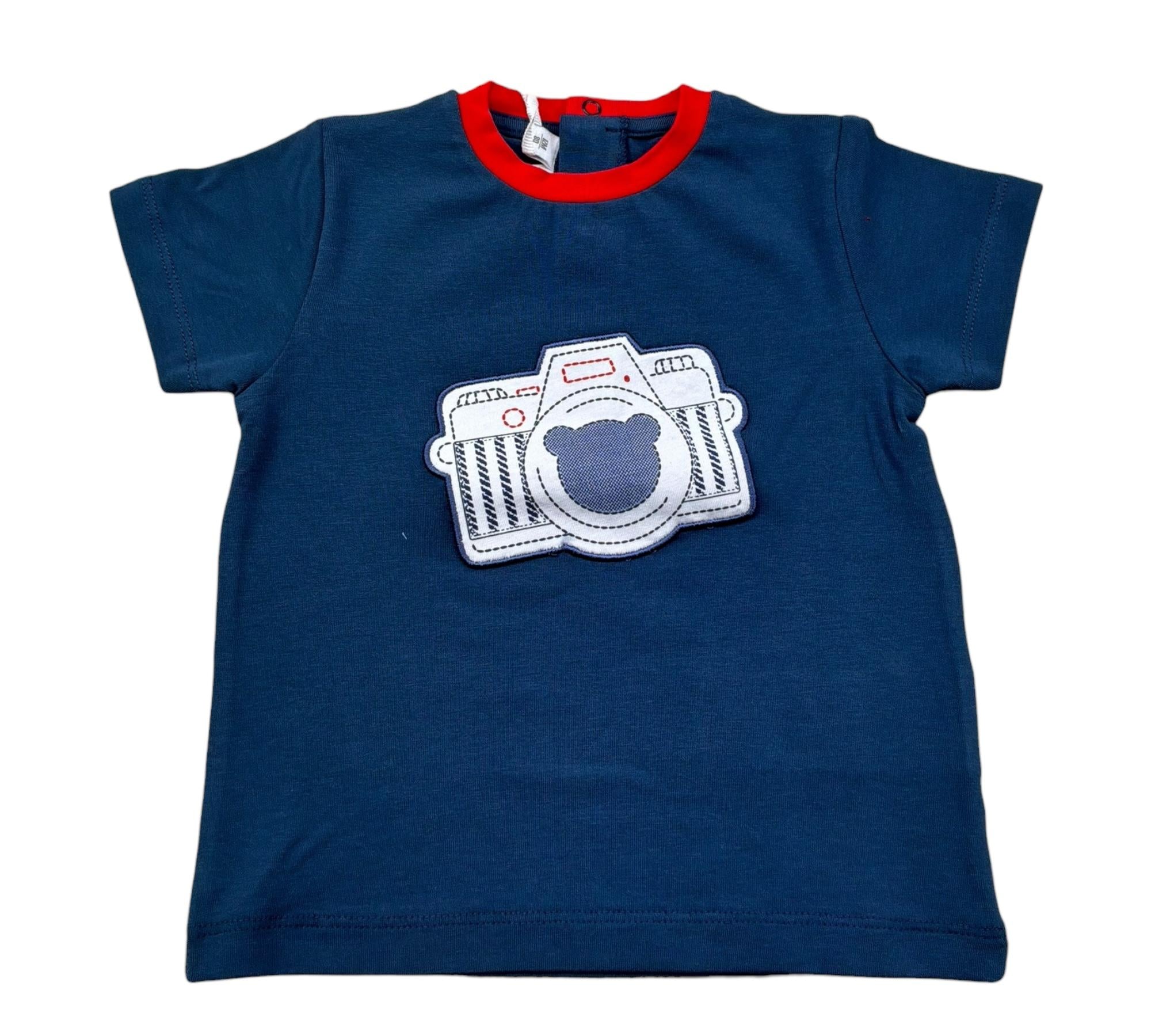 Minibanda T-Shirt Tinta Unita Girocollo per Neonato 3B635 BLU MINIBANDA 