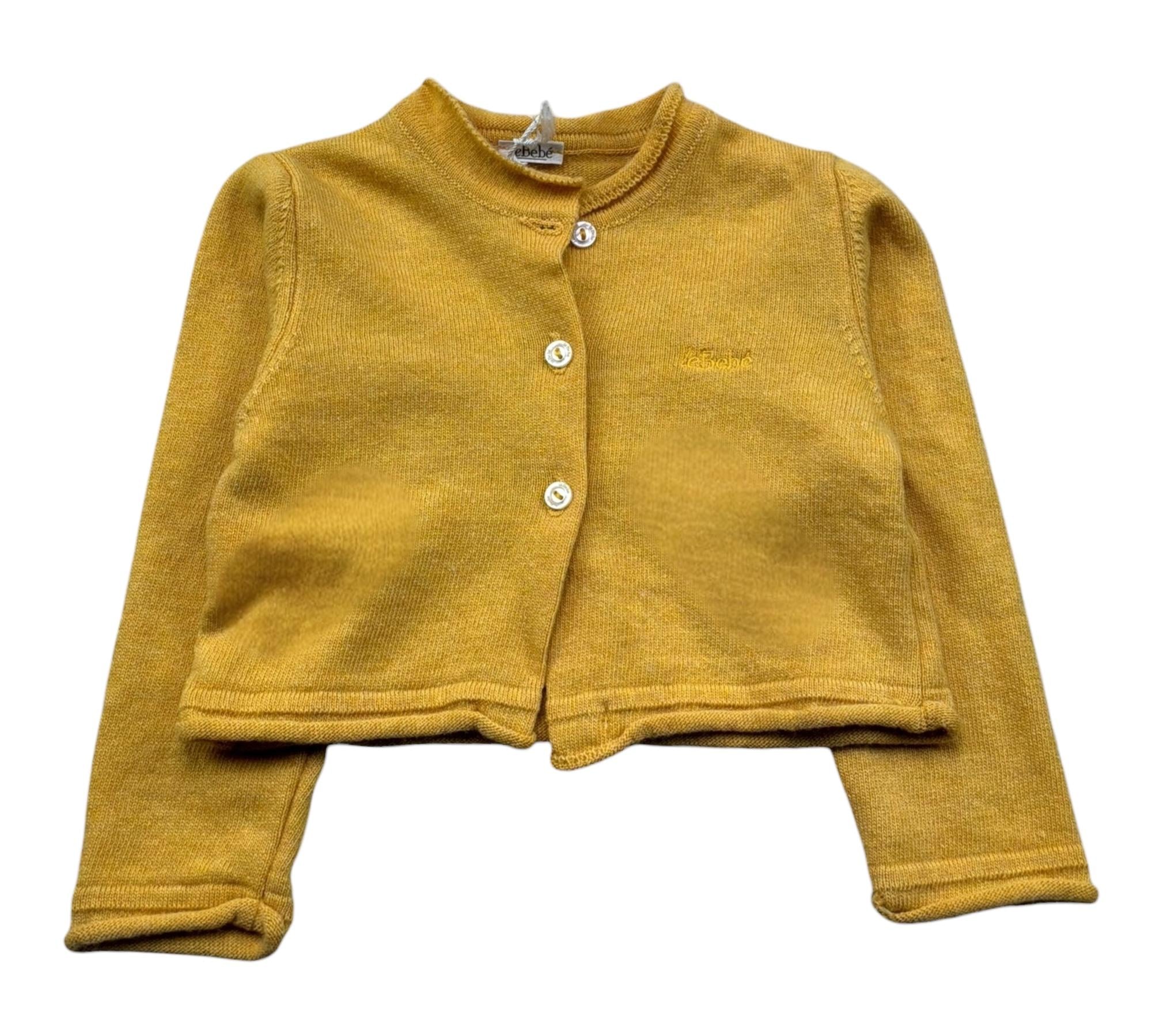 Le Bebe Coprispalle Tinta Unita con Bottoni In Contrasto per Neonata LBG0427 GIALLO OCRA LE BEBE 