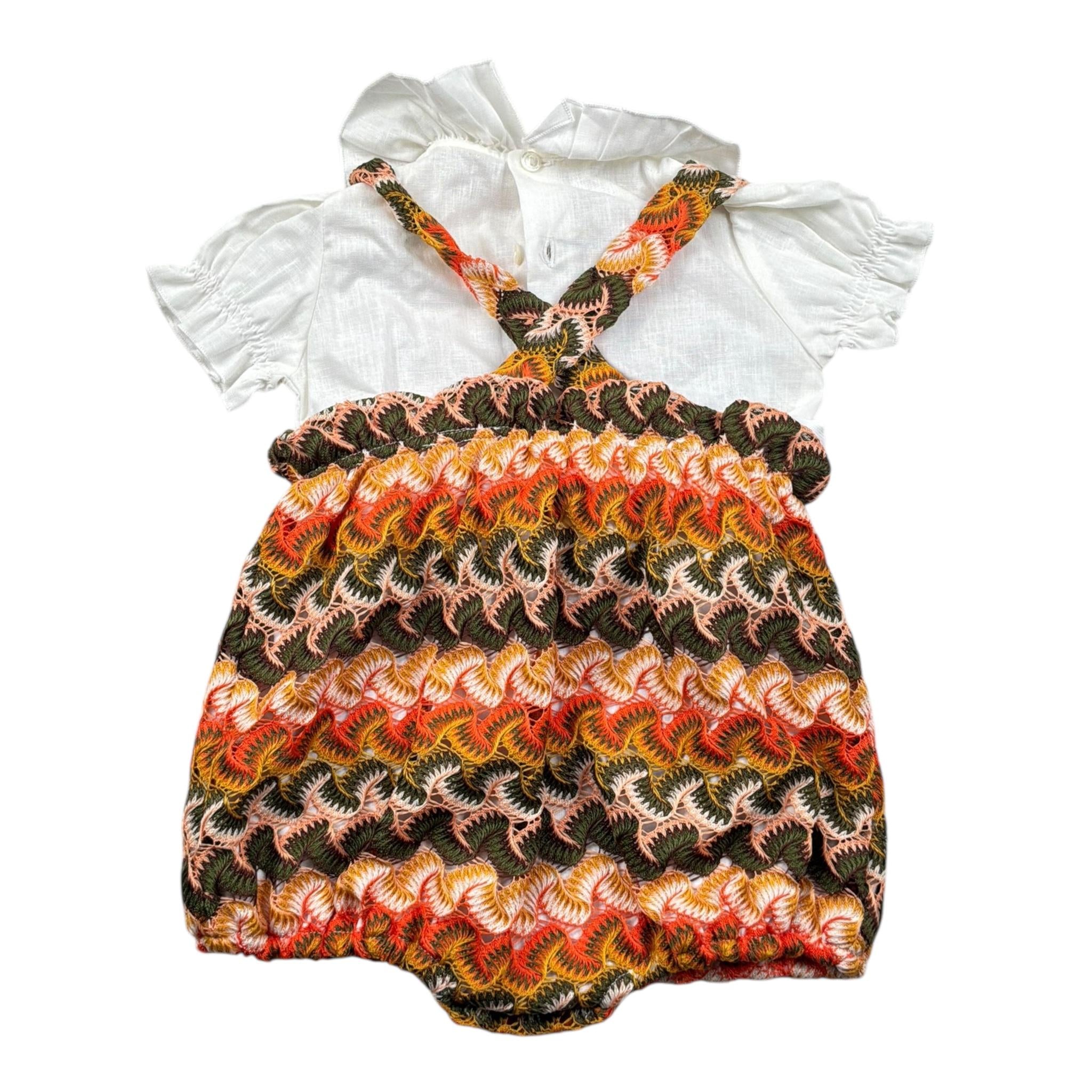 La Stupenderia Completo 2 Pezzi Body-Salopette Bicolore per Neonata TBCT58 BIANCO LA STUPENDERIA 