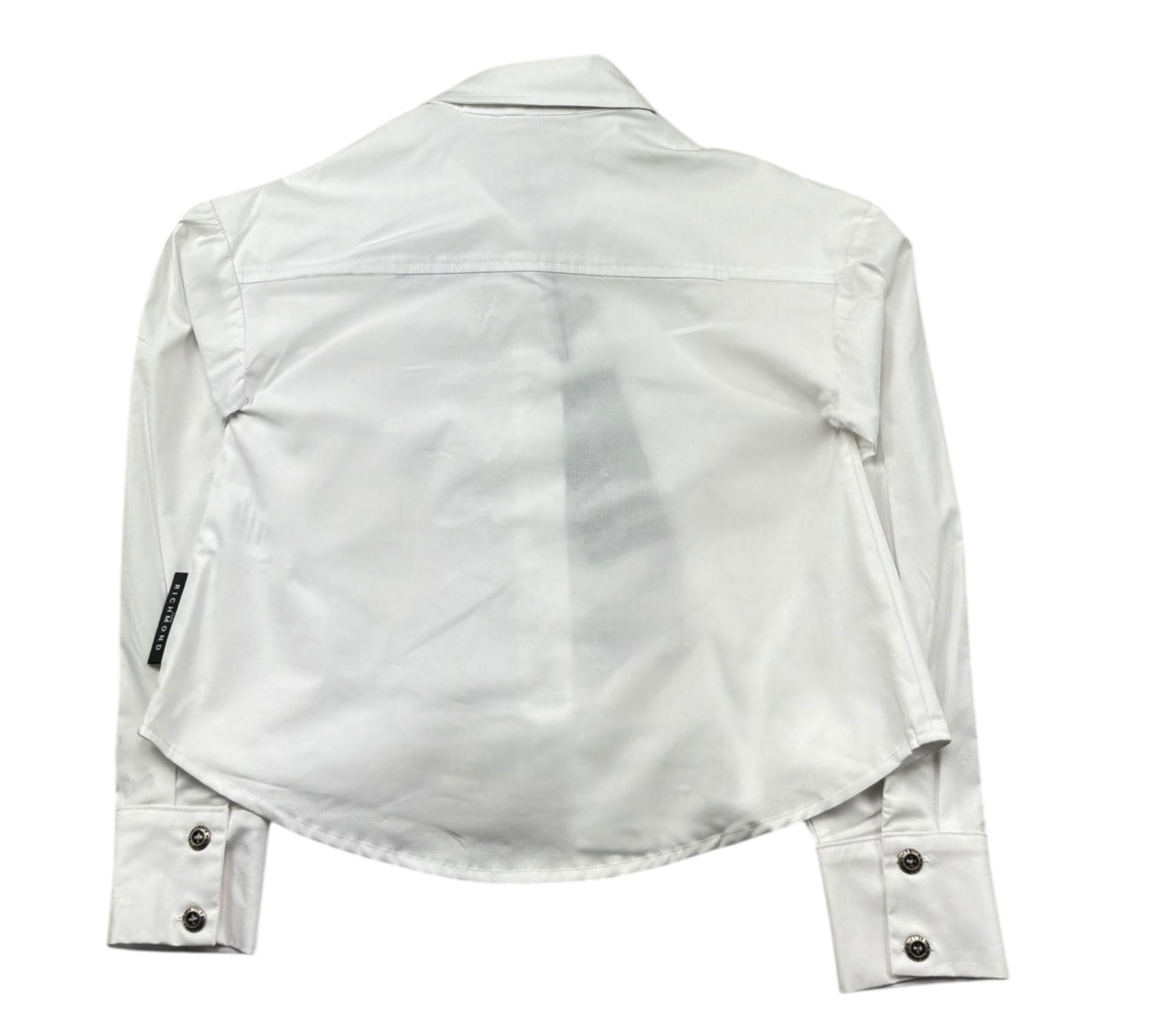 John Richmond Camicia Manica Lunga Tinta Unita per Bambina RGP26101CA BIANCO JOHN RICHMOND 