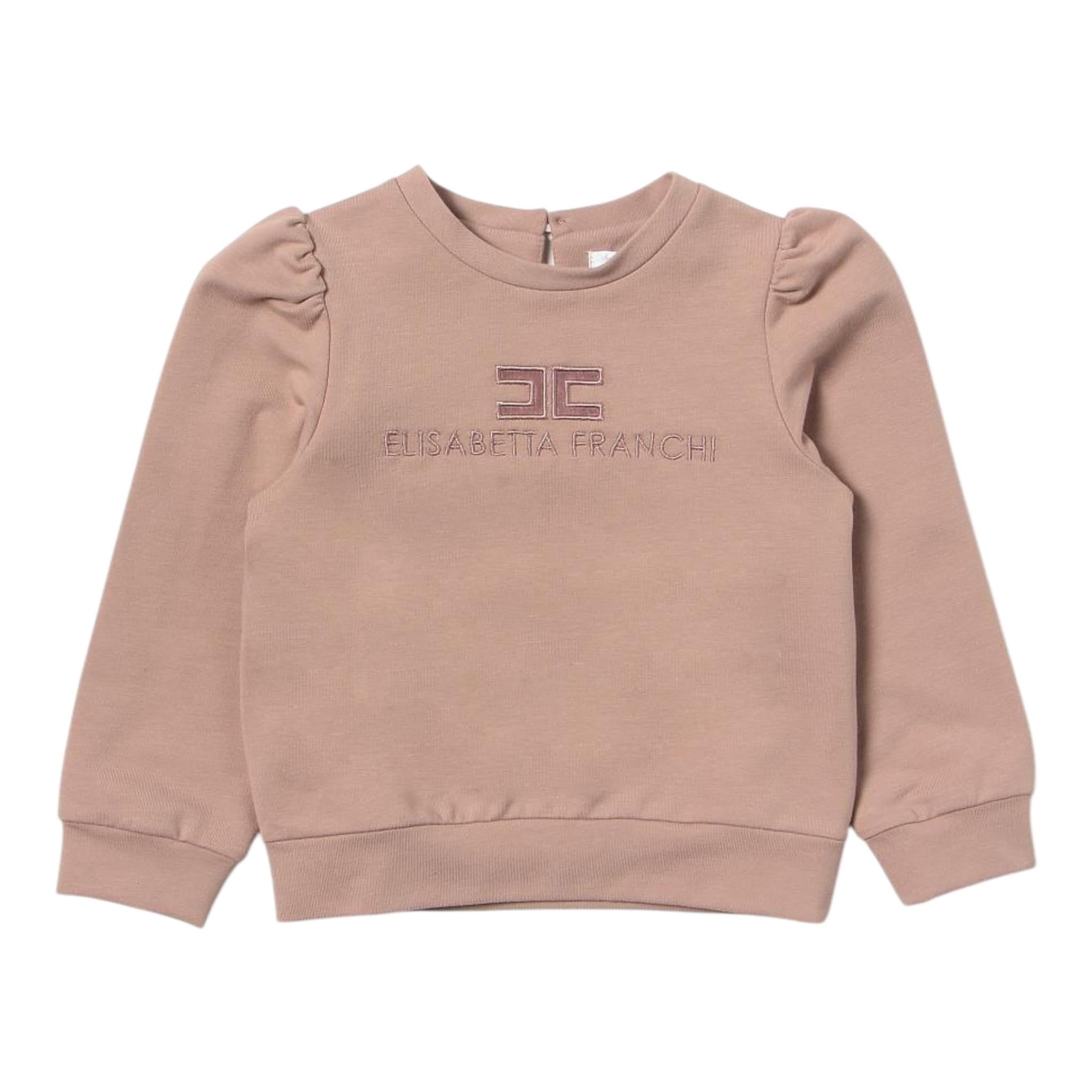 Elisabetta Franchi Felpa Chiusa con Cappuccio Tinta Unita per Neonata EGFE23N ROSA ELISABETTA FRANCHI 