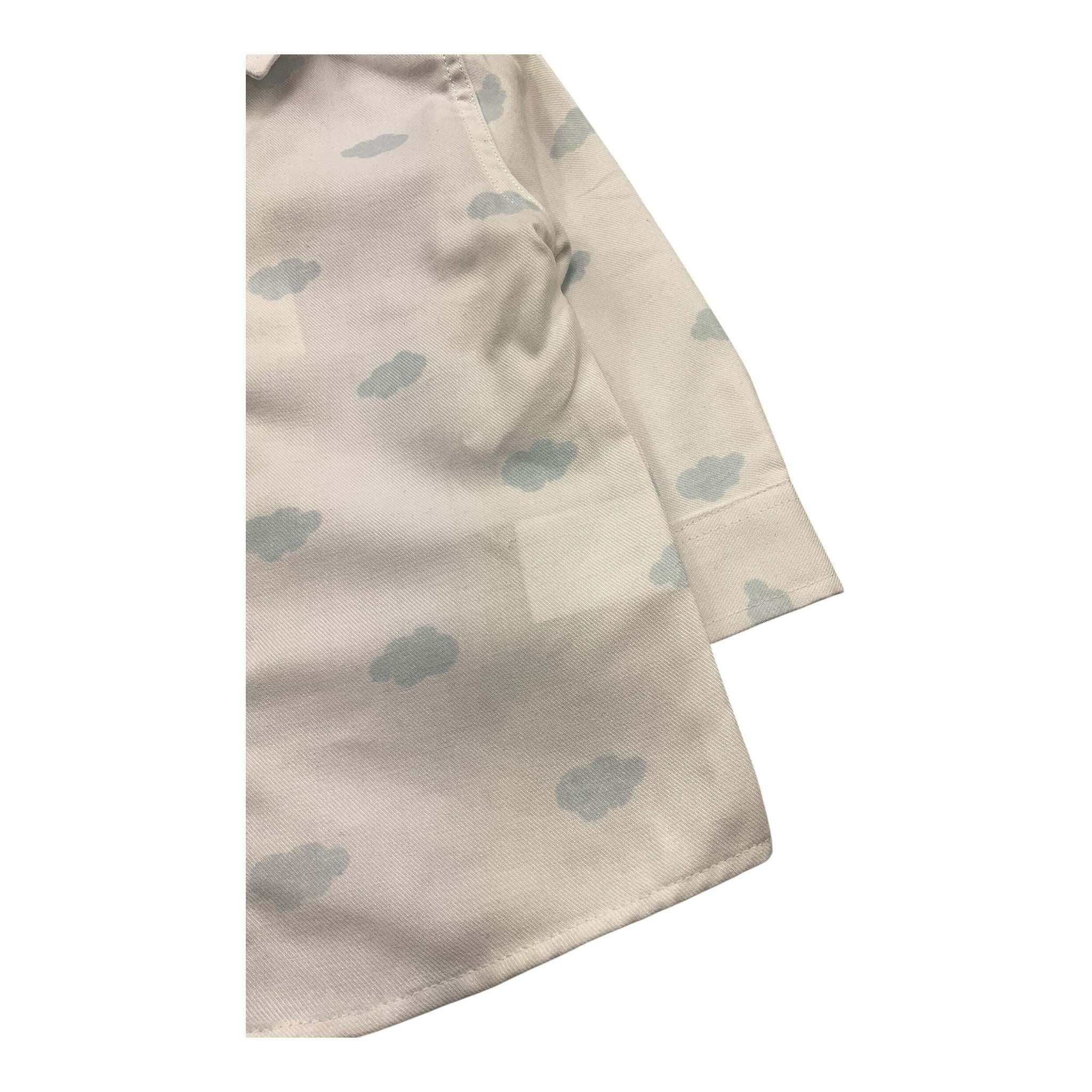 Ambaraba Camicia Manica Lunga Tinta Unita con Stampa Nuvole per Neonato FM36167 BIANCO AMBARABA 
